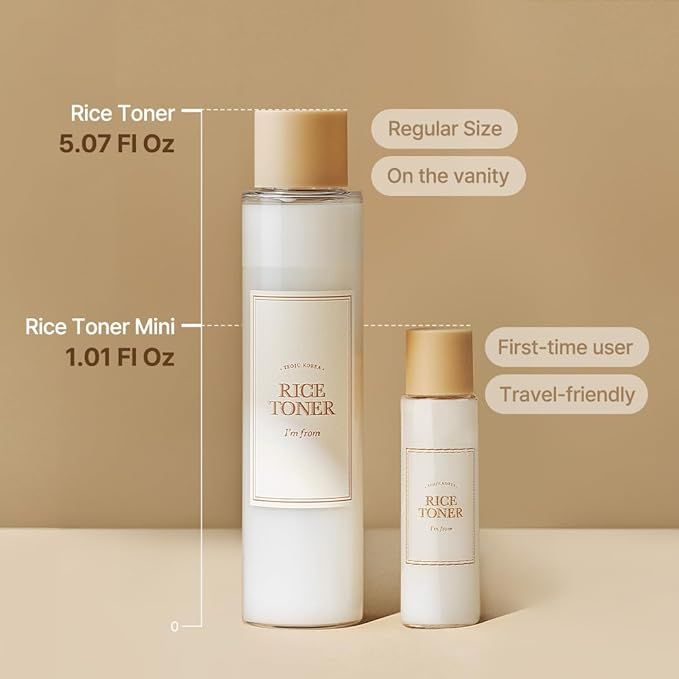 I'm From Rice Toner – Milky Korean Essence for Glowing, Glass Skin Hydrating, Brightening , Vegan, Fragrance-Free, For Dry, Dull & Combination Skin