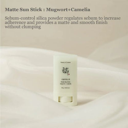 Beauty of Joseon Matte Sun Stick – Mugwort + Camellia SPF 50+ PA++++
